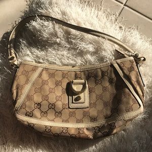 Gucci Leather/Canvas Hobo Handbag